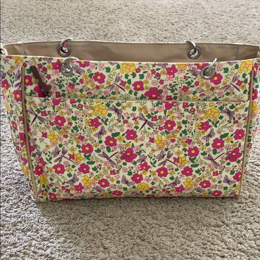 Pink Lining Cottage Garden Diaper Tote